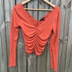 Orange scrunch top